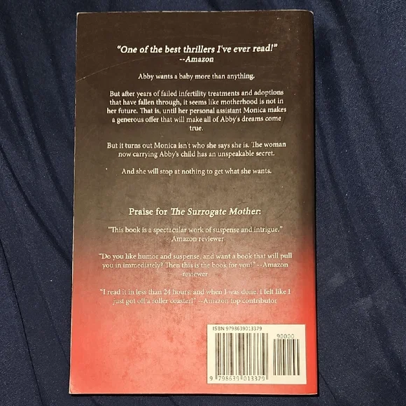 The Surrogate Mother by Freida McFadden - Red/Black Thriller Paperback - Picture 2 of 2